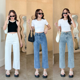 (ลด20% ใส่โค้ด L299HIT) SHOP.POPO-PENNY JEANS มี 3 สี กางเกงยีนส์ทรงกระบอกขาเต่อ 62101 (ผ้ายืด)