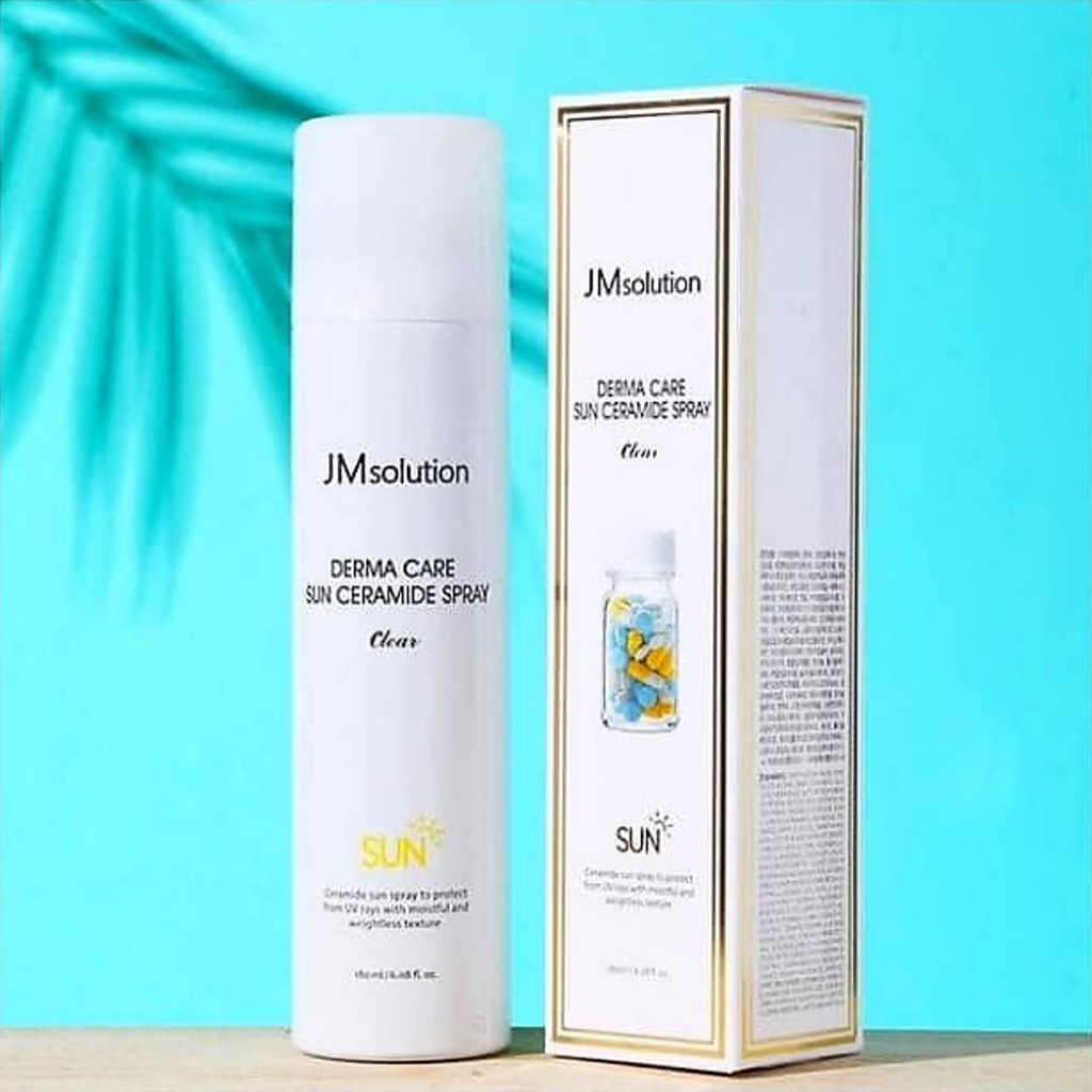 JM SOLUTION DERMA CARE SUN CERAMIDE SPRAY 180ML สเปรย์กันแดดเนื้อบางเบาสูตรพิเศษพร้อมบำรุงผิวหน้าของ