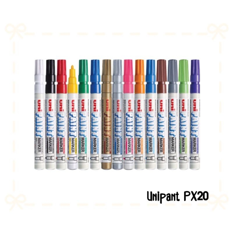 (ยกกล่อง 12 ด้าม) UNI Paint Marker Px-20 ปากกา เพ้นท์ paint marker  เพ้นท์มาร์คเกอร์ หัวกลม 12แท่ง/1กล่อง