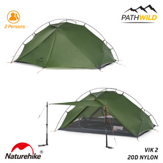 เต็นท์ ULTRALIGHT NATUREHIKE TENT VIK 2 20D NYLON สี ARMY GREEN สำหรับ1-2 คน กางง่าย กันน้ำ กันฝน เหมาะกับการ BACKPACK