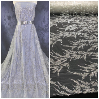 ลูกไม้เจ้าสาวปักเลื่อมและลูกปัด Bridal Lace with Sequins and Beads