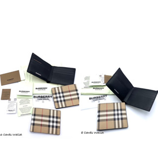 Burberry Men check wallet เบอร์เบอรี่ กระเป๋าสตางค์ ของแท้ 6 8 การ์ด ใบสั้น ผู้ชาย ของขวัญ classic วาเลนไทน์ แบรนด์เนม