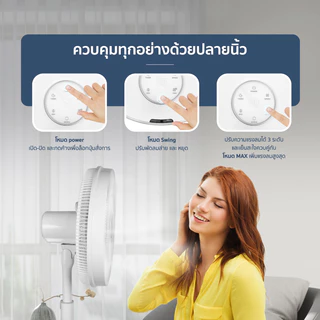 Alectric พัดลม 16 นิ้ว RF2 พร้อมรีโมท ปรับสูงต่ำได้ 50W พัดลมตั้งพื้น รับประกัน 3 ปี