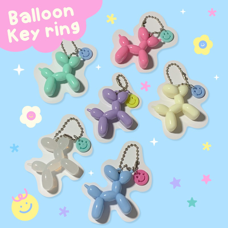 พวงกุญแจ Balloon Key ring ลูกโป่งน้องหมาสีแคนดี้