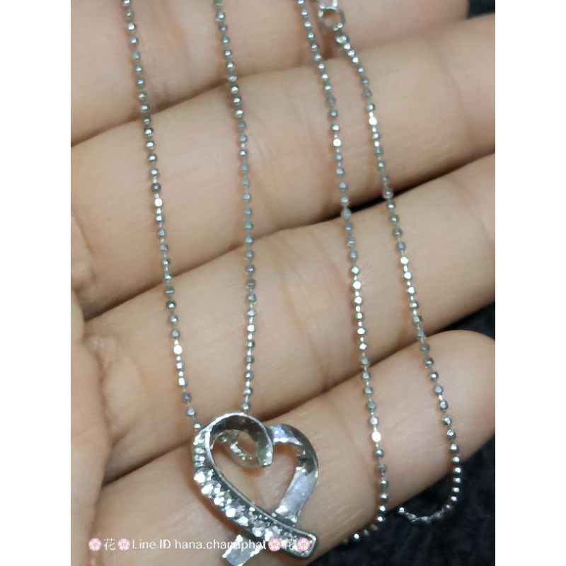 สร้อยคอปั๊ม 18kgpจี้ประดับเพชร