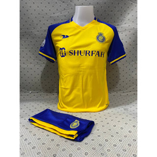 เสื้อฟุตบอล Al nassr เสื้อพร้อมกางเกงใหม่ล่าสุดชุดกีฬา 2023 เนื้อผ้าดีใส่สบาย