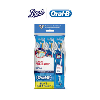 Oral-B ออรัล-บี โปร-เฮลธ์ คลินิคอล (อ่อนนุ่ม) แปรงสีฟัน 3 นับ