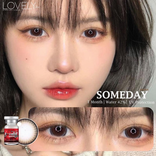 💋 สุดปัง มีค่าสายตา 💋 Lovelylens ลาย Someday Gray Brown บิ๊กอาย สุดปัง คอนแทคเลนส์ รายเดือน มีอย แถมตลับฟรี