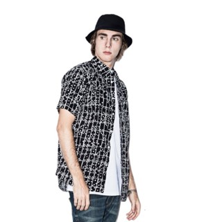 Stussy Domimo Print Shirt in Black For Men