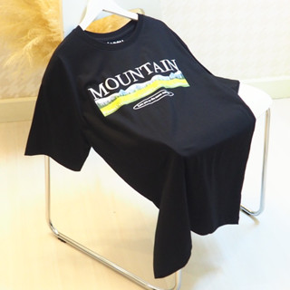 เสื้อยืด Mountain งาน Oversized สกรีนเกาหลีสุดชิค ผ้า cotton 100%