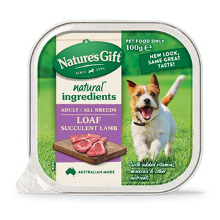 ์Natures Gift Succulent Lamb อาหารสุนัขสูตรเนื้อแกะ 100 g. 12 ถาดx100 กรัม