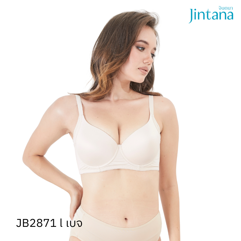 Jintana เสื้อชั้นใน (เสริมโครง) Comfort Fit รุ่น Uplift รหัส JB2871 สีเบจ