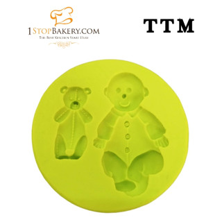 KF005 Silicone Fondant Baby&amp;Bear (FD024) สีเขียว