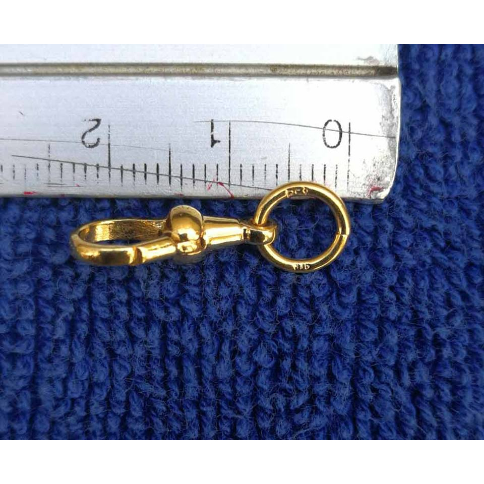 SLG007  ก้ามปูสปริงทองแท้ 9K ตอกโค๊ต 375 ขนาด 2.2 cm สำหรับร้อยสร้อย สร้อยคอ สร้อยข้อมือ สินค้ามีใบร