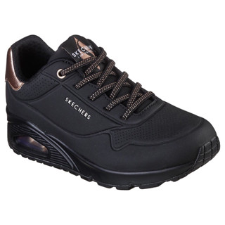 Skechers สเก็ตเชอร์ส รองเท้า ผู้หญิง สีดำล้วนตัดทอง Uno Street 155196-BBK :://ส่งต่อ 37//US7 ส่งฟรี❤️‍🔥