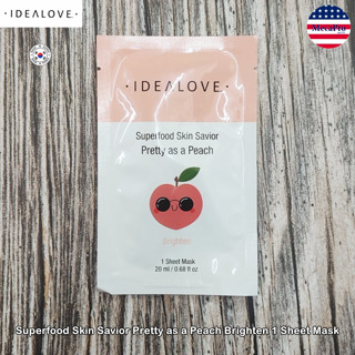 Idealove® Superfood Skin Savior Pretty as a Peach Brighten 1 Sheet Mask แผ่นมาร์กหน้า ให้ความชุ่มชื้น