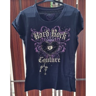 เสื้อยืด ผู้หญิง Hard Rock คอกลม  แชนสั้น สีดำ มือสอง