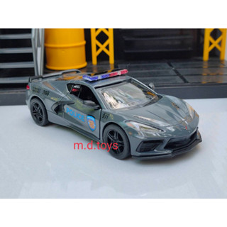 รถโมเดลเหล็ก 2021 Corvette ( Police ) Scale 1/36