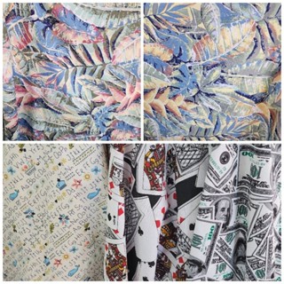 ผ้าเมตร หลา ลายไพ่ วินเทจ เช็ตชาย ถ่ายพร็อพ หน้ากว้าง 110-11…