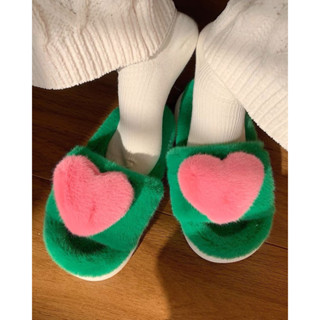 WP22/WP24 - Muffin Fuffy Heart Slipper - รองเท้าใส่ในบ้าน รองเท้าสลิปเปอร์