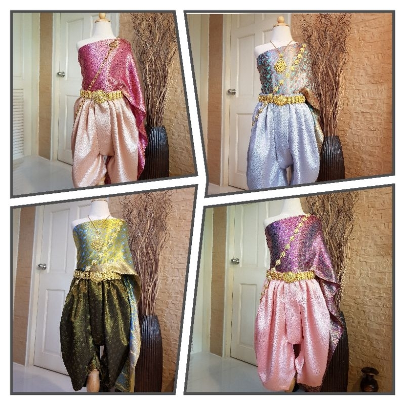 ชุดไทยเด็ก โจงกระเบน สไบไหมอินเดีย Collection ใหม่ ปี 67