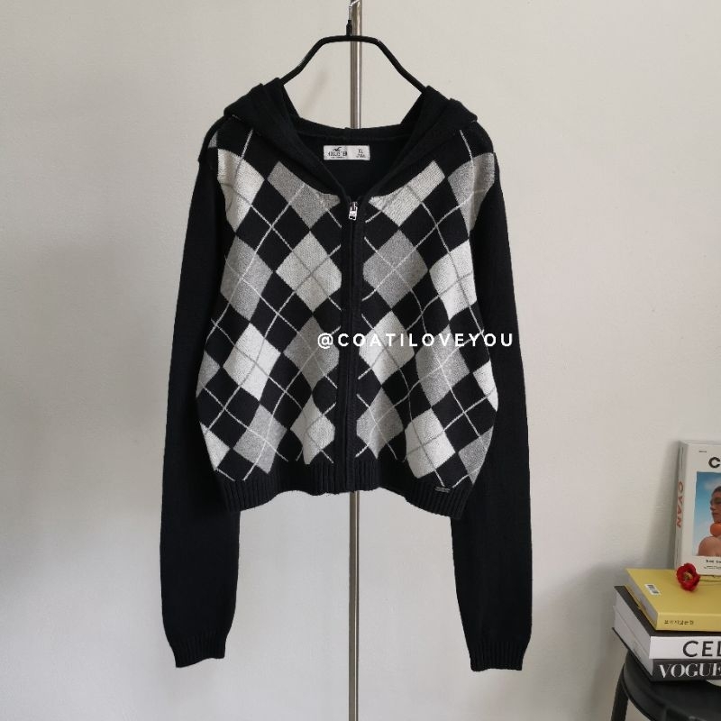 HOLLISTER​ HOODED​ KNIT CARDIGAN​