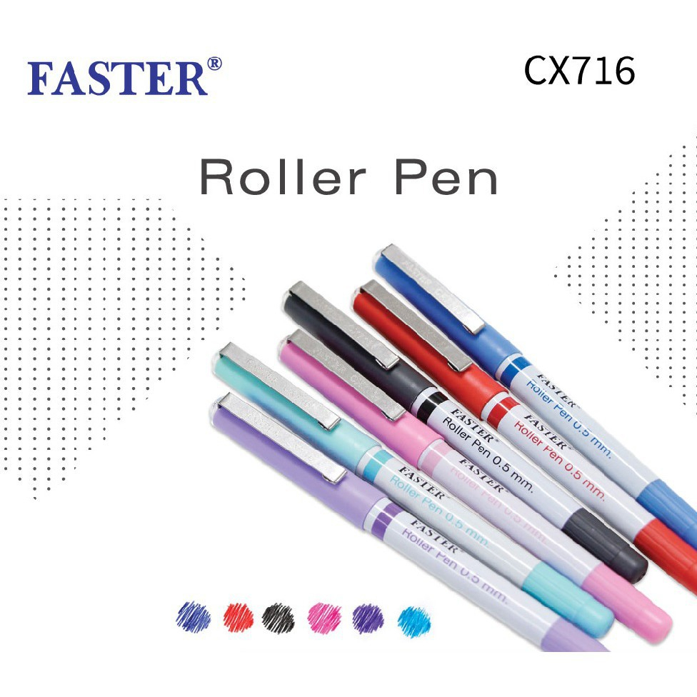 ปากกาโรลเลอร์ FASTER รุ่นCX716 ปากกาหัวเข็ม ขนาด 0.5mm