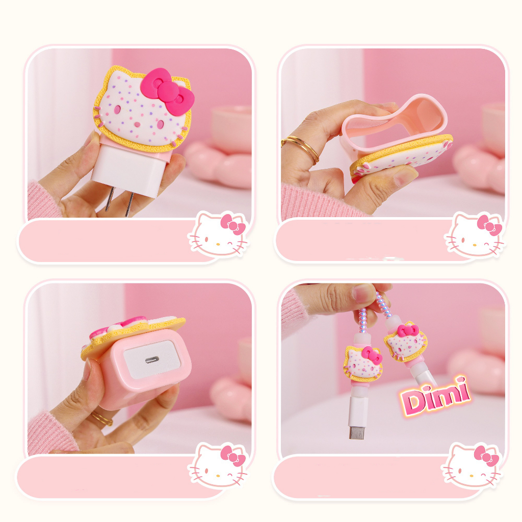 ชุดพันสาย เคสหัวชาร์จ ลายการ์ตูน ตัวถนอมสาย USB C 18W 20W 35W - รูปที่ 7