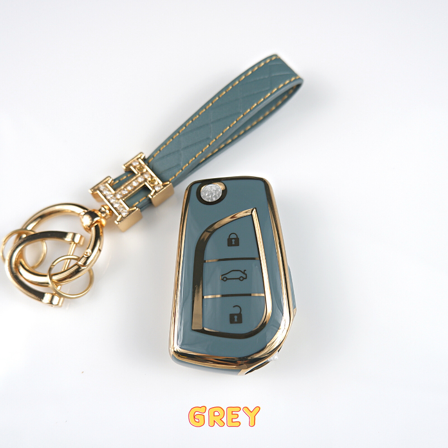 เคสรีโมท TPU เคสกุญแจรีโมท Toyota Revo / Altis (กุญแจพับ) พร้อมสายคล้องครบชุด กันรอย กันกระแทก - รูปที่ 4
