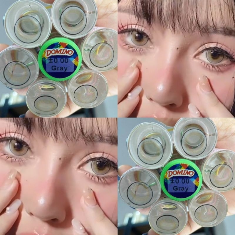 คอนแทคเลนส์ บิ๊กอาย รุ่น Domino สีเทา/ตาล Gray/Brown มีค่าสายตา (0.00)- (-7.50) เปลี่ยนแทนทุกเดือน - รูปที่ 2