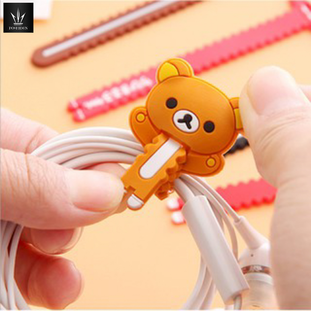 สายรัดเก็บสายชาร์จ สายหูฟังลายการ์ตูน ชิ้นละ 9 บาท พร้อมส่ง ( สุ่มลาย)