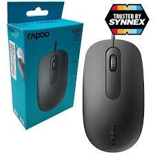 Rapoo เม้าส์มีสาย MS N200-BK + KB NK1800-BK Wired Optical Mouse (MSN200-BK)ประกัน 1ปี