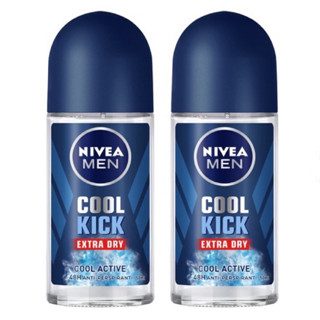 Nivea โรลออน นีเวีย ขนาด 50ml x 2 COOL KICK  EXTRA DRY COOL FRESH