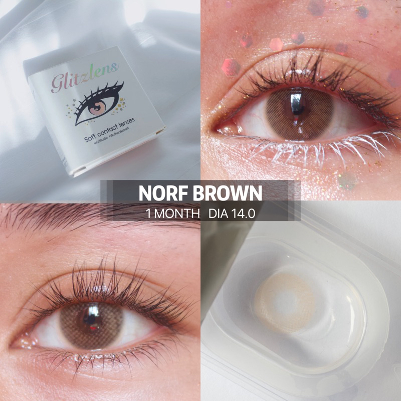 Glitzlens คอนแทคเลนส์ วัสดุ Hydrogel Ultraslim สี Norf Brown [Dia14.0] เลนส์บางพิเศษ ใส่สบาย ยืดหยุ่นสูง รูปที่ 3