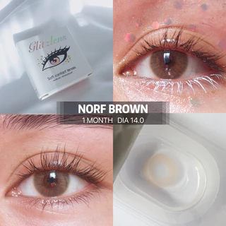 Glitzlens คอนแทคเลนส์ วัสดุ Hydrogel Ultraslim สี Norf Brown [Dia14.0] เลนส์บางพิเศษ ใส่สบาย ยืดหยุ่นสูง