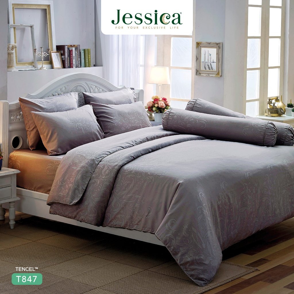 Jessica Tencel T847 ชุดเครื่องนอน ผ้าปูที่นอน ผ้าห่มนวม เจสสิก้า พิมพ์ลวดลายโดดเด่น ให้สัมผัสที่นุ่มลื่นดุจแพรไหม