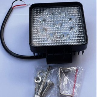 ไฟสปอร์ตไลท์ LED แบบเหลี่ยม 4 นิ้ว 9 เม็ด,Watz สินค้าเกรดดี ไฟสว่าง ทนทาน ใช้ได้ทั้ง 12V และ 24V แสงสีขาว