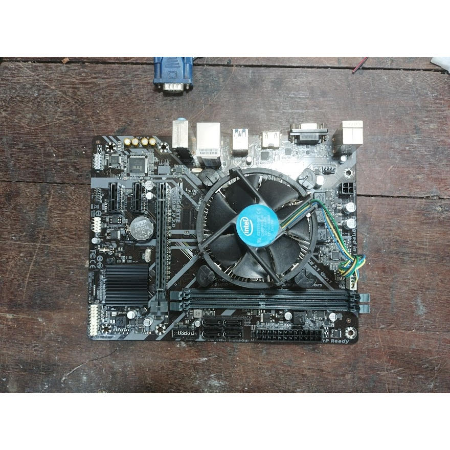 ซีพียู i3-9100 3.60-4.20 GHz + เมนบอร์ด LGA1151 V2 GIGABYTE H310M-H 2.0 (ไม่มีฝาหลัง) ใช้ได้ปกติ  ขา