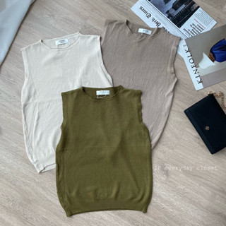 เสื้อไหมพรม แขนกุด ผ้าดีมาก สีมินิมอลสุดๆ