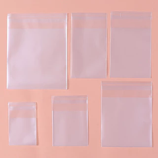 *พร้อมส่ง* ถุงฝากาวใส-ขุ่น (100ใบ) (หลายขนาดให้เลือก) ซองคุกกี้ บราวนี่ แถบกาวใส่คุกกี้ น่ารัก ขนม