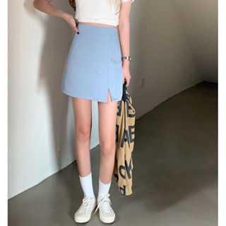 พร้อมส่ง💗Blue skirt กระโปรงสั้นสีฟ้า 💙