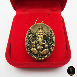 Ananta Ganesh ® เหรียญพระพิฆเนศ โอม ขนาด 1" (ผ่านพิธีแล้ว) พร้อมกล่อง (เน้นเงิน งาน ความรัก) ปางประทานพร Ongs07 / Ongs