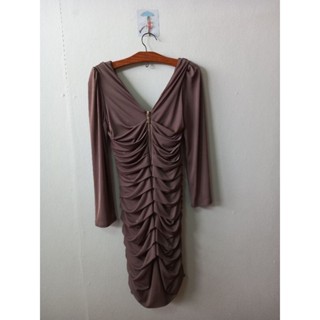 Dress สีน้ำตาล Size M มือ 1 ไม่เคยใส่มาก่อน