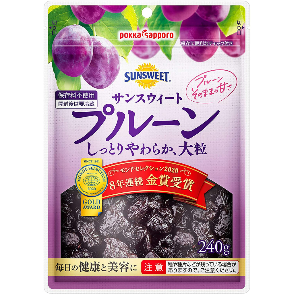 Pokka Sapporo Sun Sweet Prune with Chuck 240g from Japan