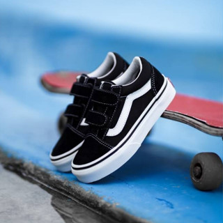 [ของแท้ ส่งฟรี จากไทย] รองเท้าเด็ก VANS KIDS OLD SKOOL V- BLACK/TRUE WHITE