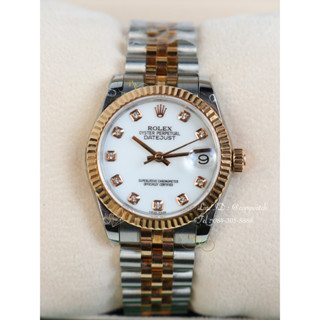 Rolex Datejust 31 mm. 2tone rose gold white dial automatic swiss movement