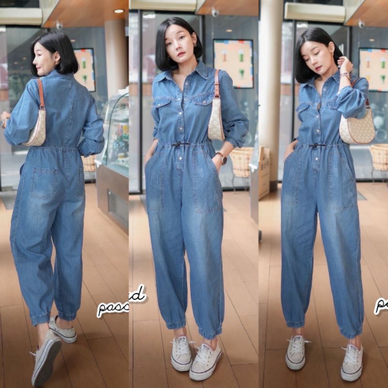 PW#จั๊มสูทยีนส์#ยีนส์ขาจั๊ม#จั๊มยีนส์#password