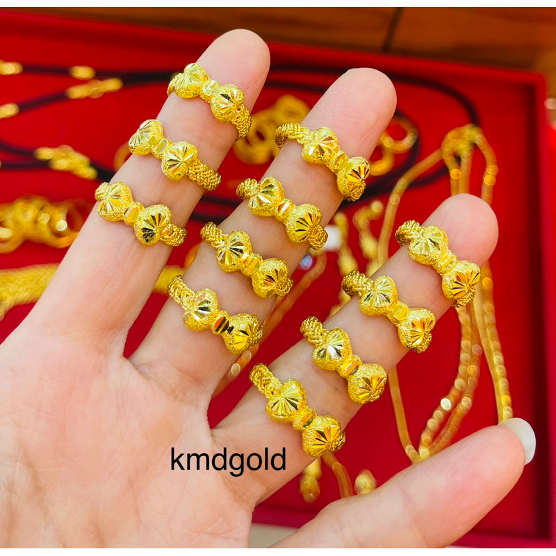 KMDGold แหวนทองแท้96.5% 1สลึง ลายถักโบว์/ใจ สินค้าทองแท้ พร้อมใบรับประกัน