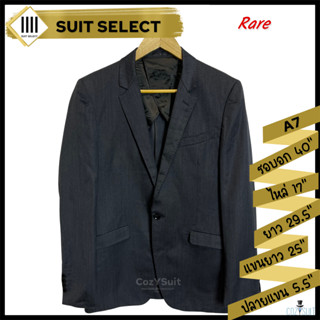 สูท Suit Select สีเทาเข้ม ไซส์ A7 (ผ้าผสมซิงค์มีความเงา)