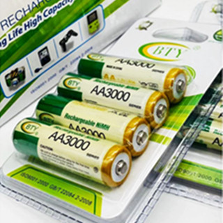 ถ่านชาร์จ BTY  AA 3000 mAh NIMH Rechargeable Battery แพค 4 ก้อน